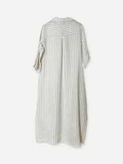 Savona Striped Attitude Linen Dress, Beige