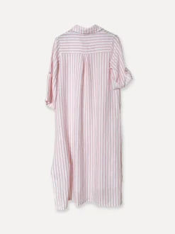 Savona Striped Attitude Linen Dress, Pink