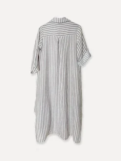 Savona Striped Attitude Linen Dress, Coffee