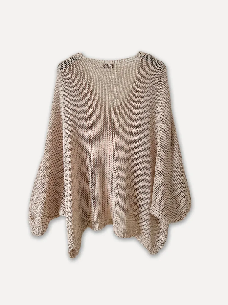 Spring Knit V-Neck, Beige