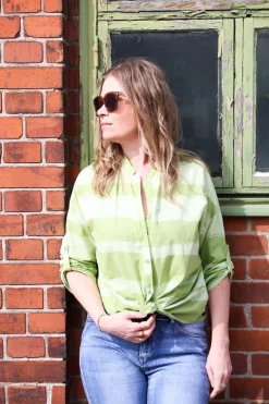 Striped Sunshine Shirt, Green/Olive