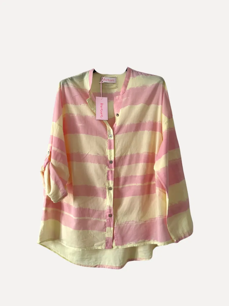 Striped Sunshine Shirt, Lemon/Pink