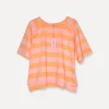 Stripey College T, Pink/Orange