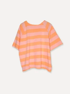 Stripey College T, Pink/Orange