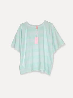 Stripey College T, Sky Blue/Aqua