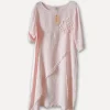 Summer Flip Attitude Linen Dress, Light Pink