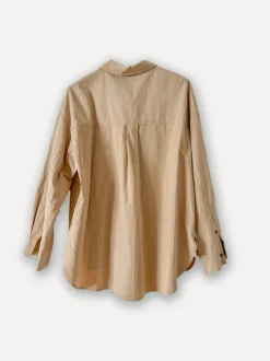The Basic Button Cotton Shirt, Dark Beige
