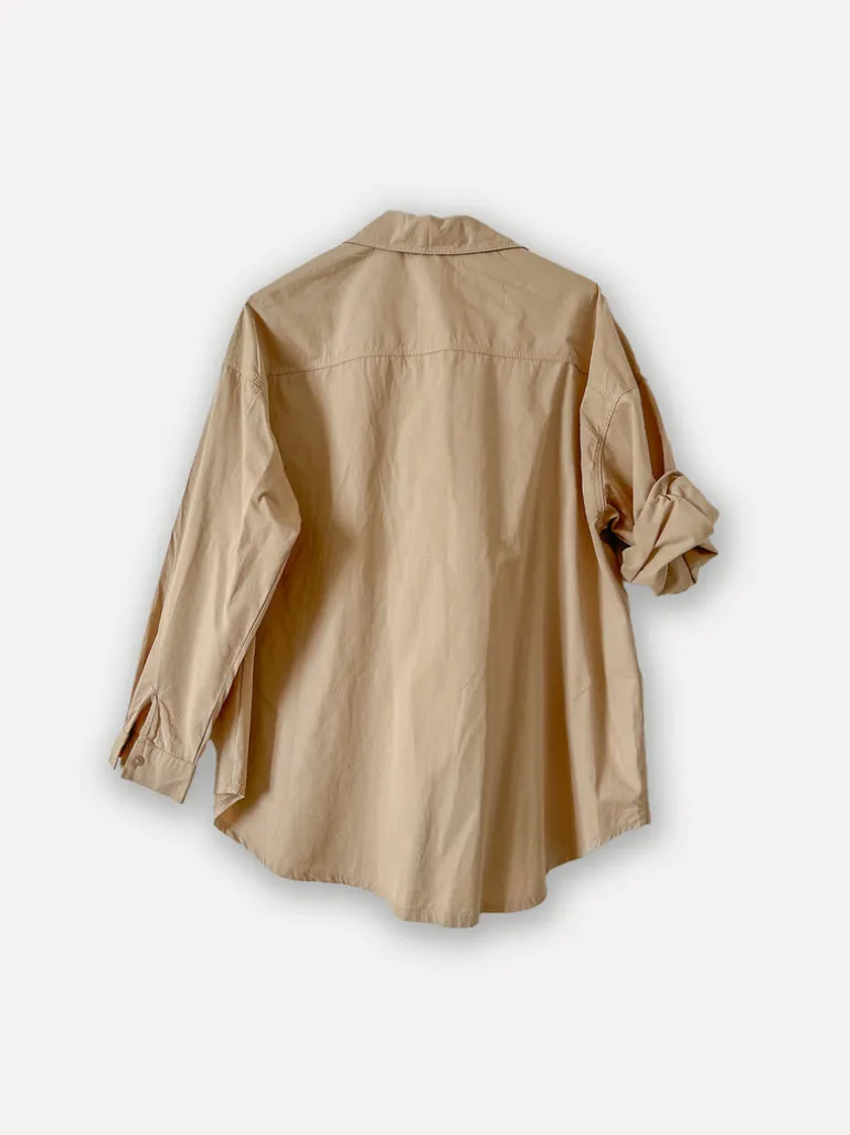 The Basic Cotton Shirt, Dark Beige