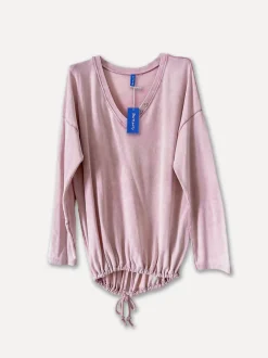 4079 - V-Neck Button Down Sweater, Pink