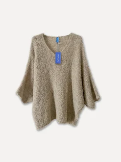 72630 - V-Neck Cosy Spring Jumper, Oat