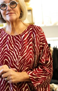 Zebra Stripe Dress, Fuchsia